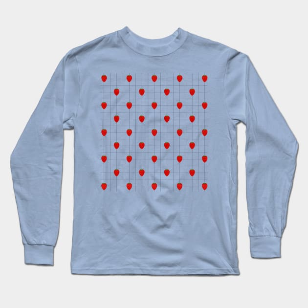 STRAWBERRY GRID Long Sleeve T-Shirt by RickTurner